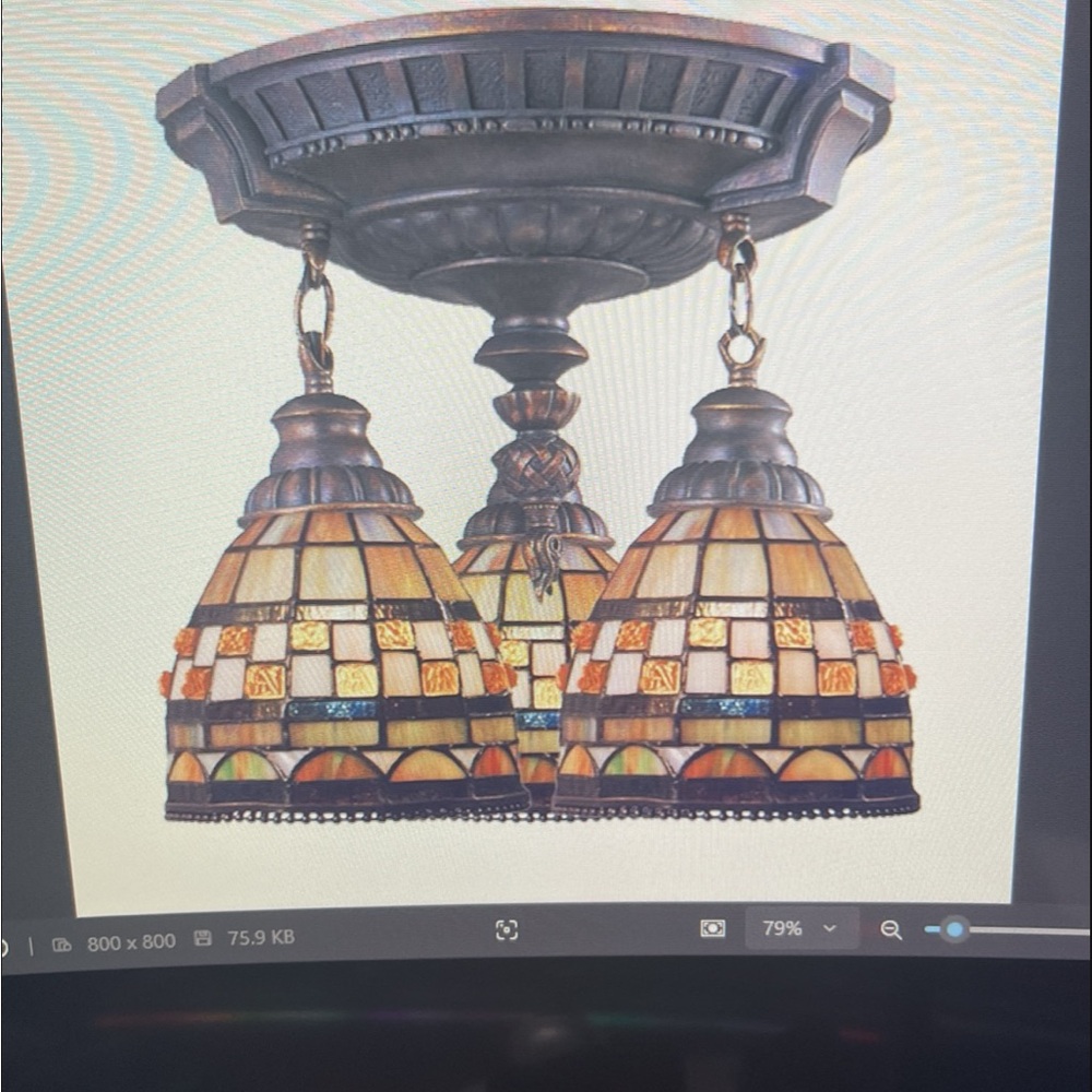 Tiffany Style Stained Glass Ceiling Light Fixture